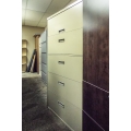 Beige 5 Drawer Lateral File Cabinet w Flip Front Top, Locking